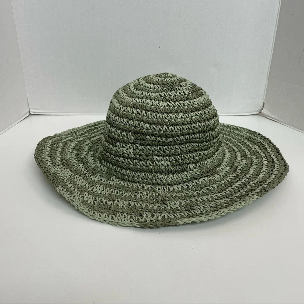 San Diego Hat Co. Hat Sun Travel Lightweight Packable Floppy Striped Olive Green